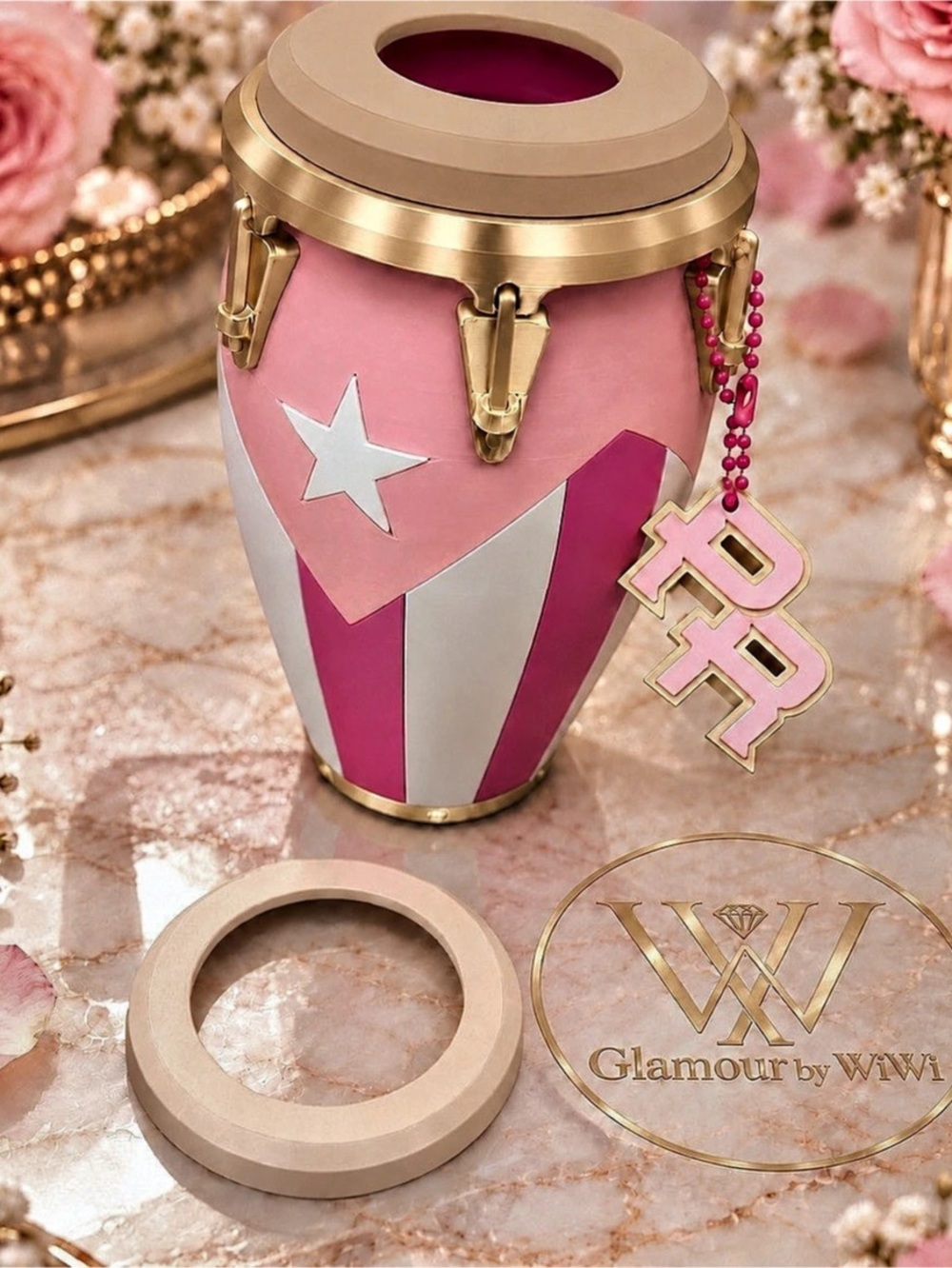 Glamour by WWI Pink & Gold Cosmetic Bag Like New